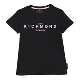 John Richmond T-Shirt Girocollo Tinta Unita con Stampa per Neonata RIP25002TSXXX NERO JOHN RICHMOND 