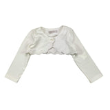 Alice Pi Solid White Baby Girl Shrug