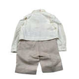 Pure Firenze Completo 4 Pezzi Camicia-Gilet-Bermuda-Papillon per Neonato 11088 PANNA PURE FIRENZE 