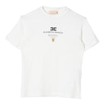 ELISABETTA FRANCHI t-shirt girocollo tinta unita con stampa logo Panna per Bambina EFTS216X PANNA ELISABETTA FRANCHI 