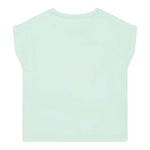 Guess T-Shirt Tinta Unita con Stampa E Paillettes per Neonata K5GI12K6YW4X VERDE ACQUA GUESS 
