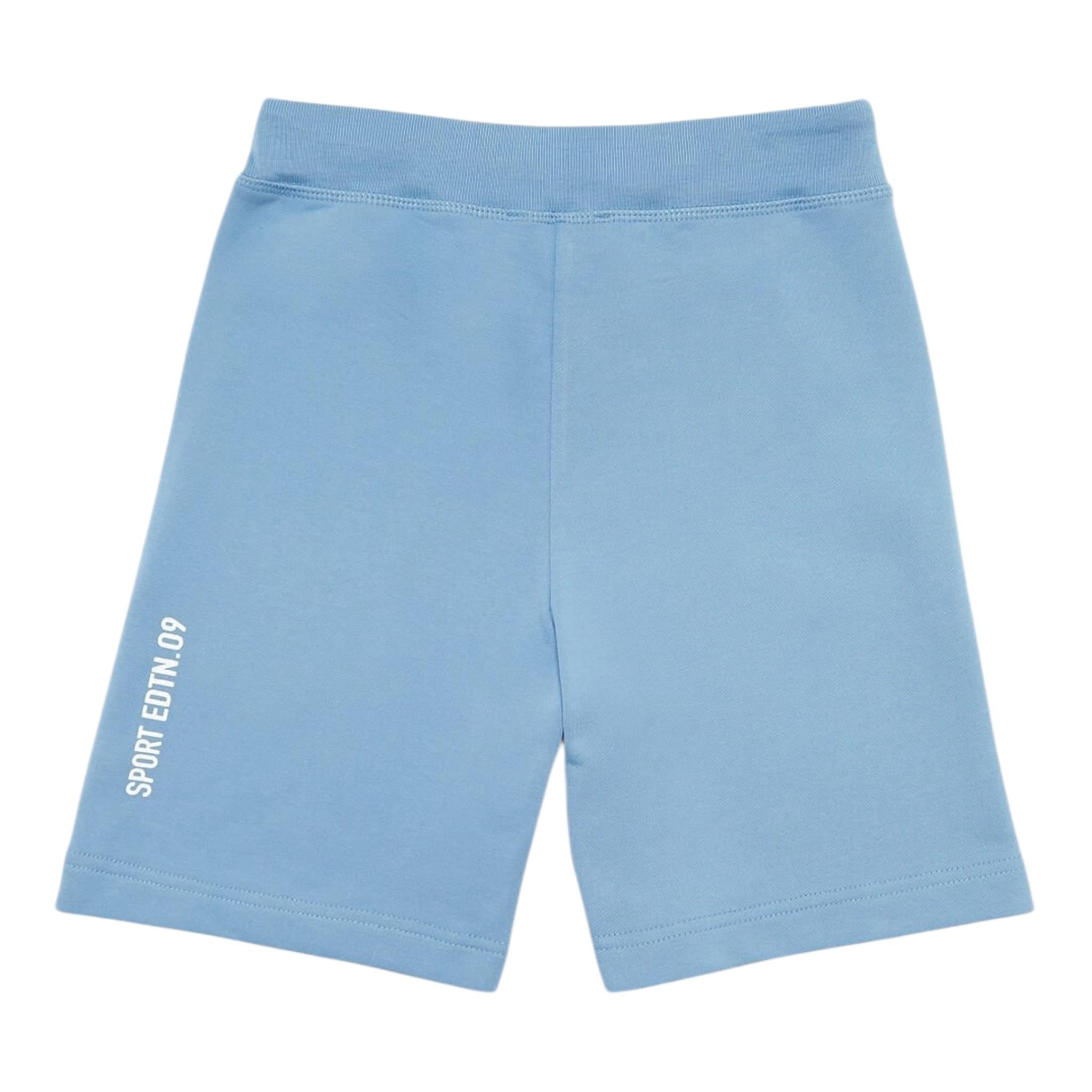 Dsquared2 Bermuda Felpa Tinta Unita con Stampa per Bambino DQ2191 AZZURRO DSQUARED2 