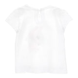Monnalisa Round Neck T-Shirt Solid Color With Contrast Print White For Baby Girl