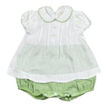Bimbalo' Pagliaccetto Bicolore con Colletto Bianco/Verde per Neonata 7568 BIANCO/VERDE BIMBALO' 