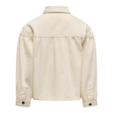 Only Plain Denim Jacket With Beige Buttons For Girls