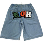 John Richmond Bermuda In Denim Tinta Unita con Elastico In Vita per Bambino RBP26062BE AZZURRO JOHN RICHMOND 