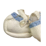 La Stupenderia Plain Color Slippers With Contrasting Trim Cream For Newborn