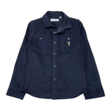 TRUSSARDI camicia tinta unita con logo Blu per Bambino TBA25029CA BLU TRUSSARDI 