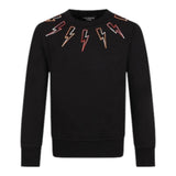 Neil Barrett Solid Color Crewneck Sweatshirt With Embroidery Black For Boys