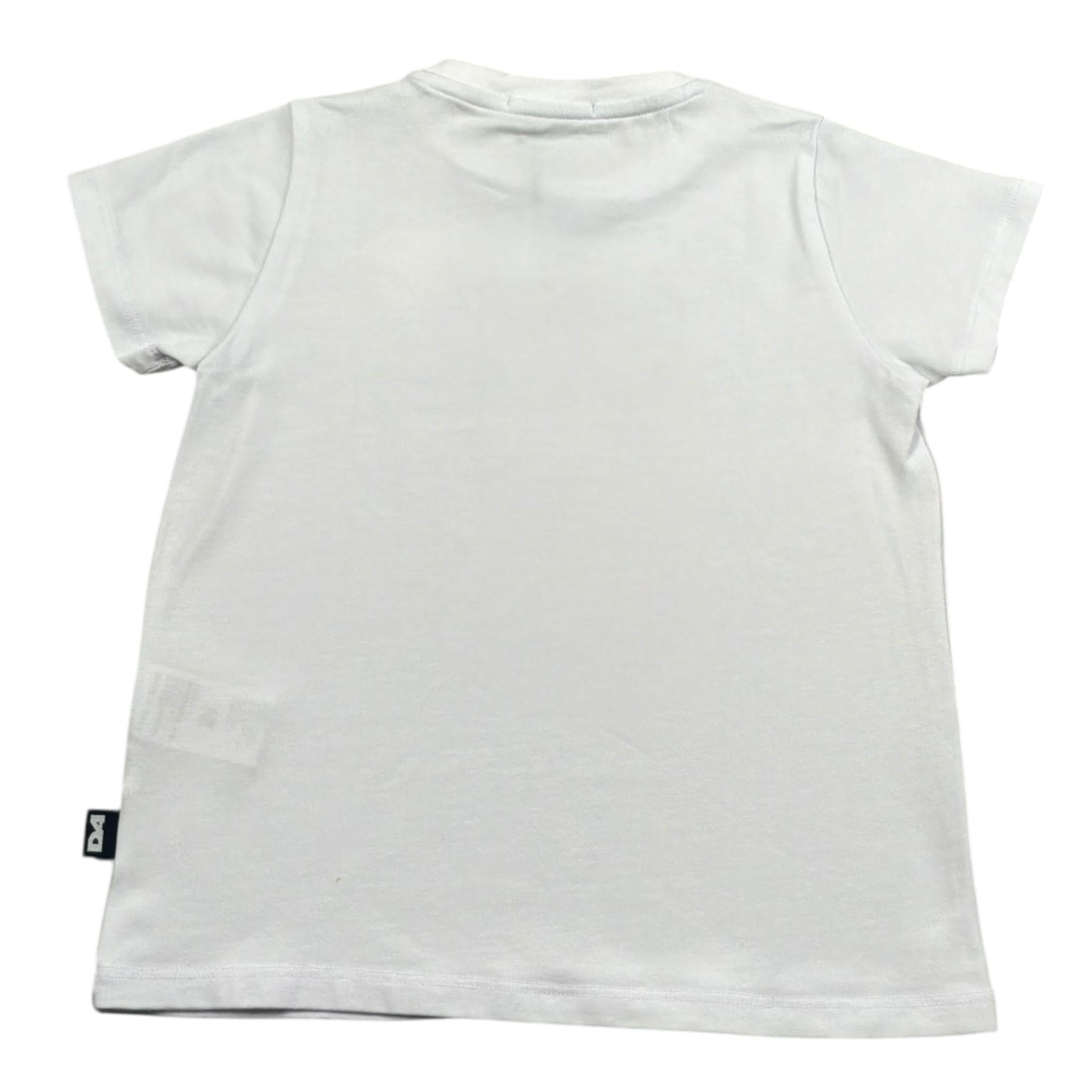 Daniele Alessandrini T-Shirt Girocollo Tinta Unita con Logo per Bambino 1296M00007J BIANCO DANIELE ALESSANDRINI 