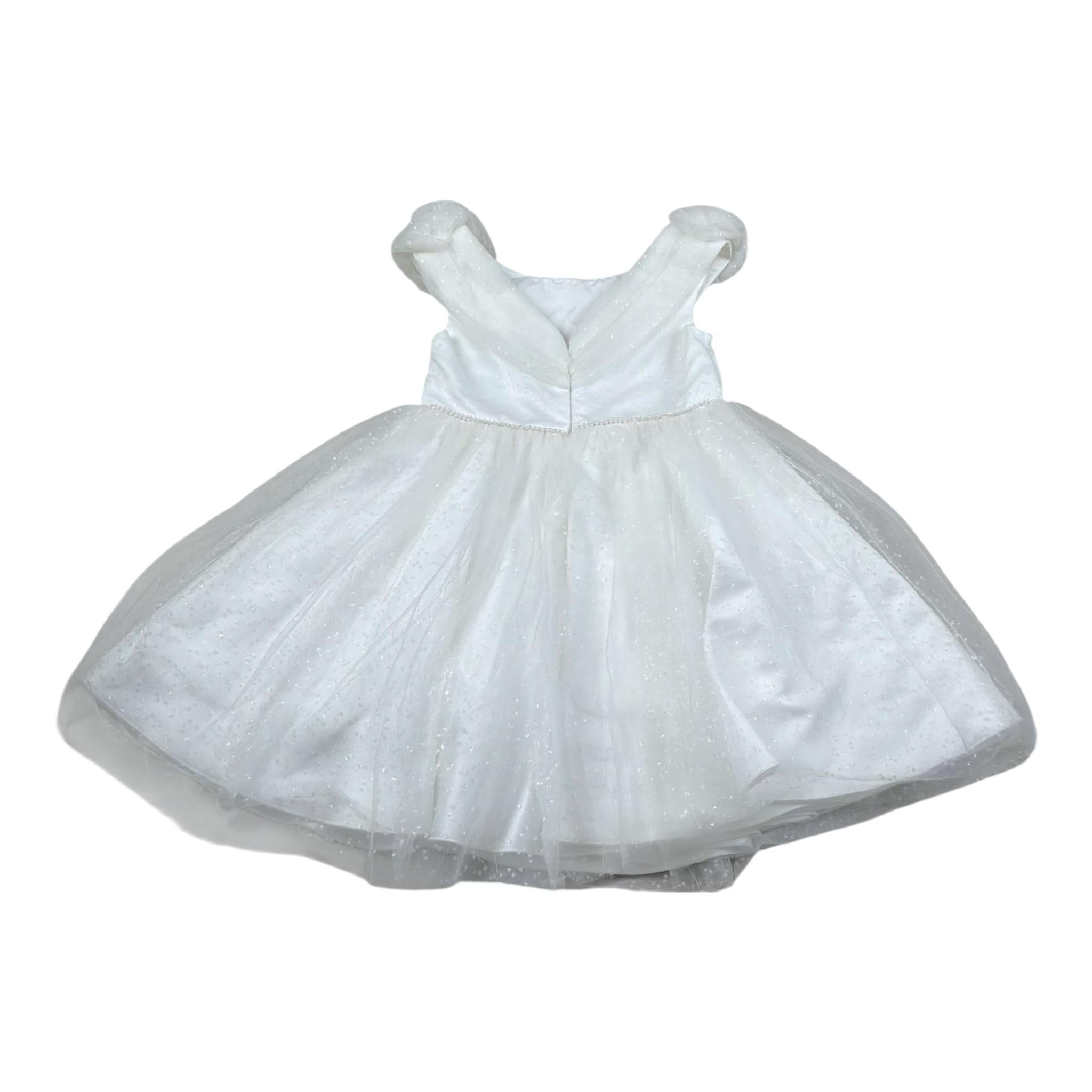 Abel & Lula Abito Cerimonia Tinta Unita con Applicazioni per Bambina 5006 BIANCO ABEL & LULA 