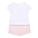 Karl Lagerfeld Completo 2 Pezzi T-Shirt-Short Bicolore Bianco/Rosa per Neonata Z30513 BIANCO/ROSA KARL LAGERFELD 
