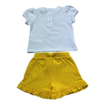Moschino Completo 2 Pezzi T-Shirt-Short Bicolore per Neonata MBG01O BIANCO/GIALLO MOSCHINO 