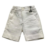 Emanuel Pris Solid Color Bermuda Shorts With Elastic Waist White For Newborn