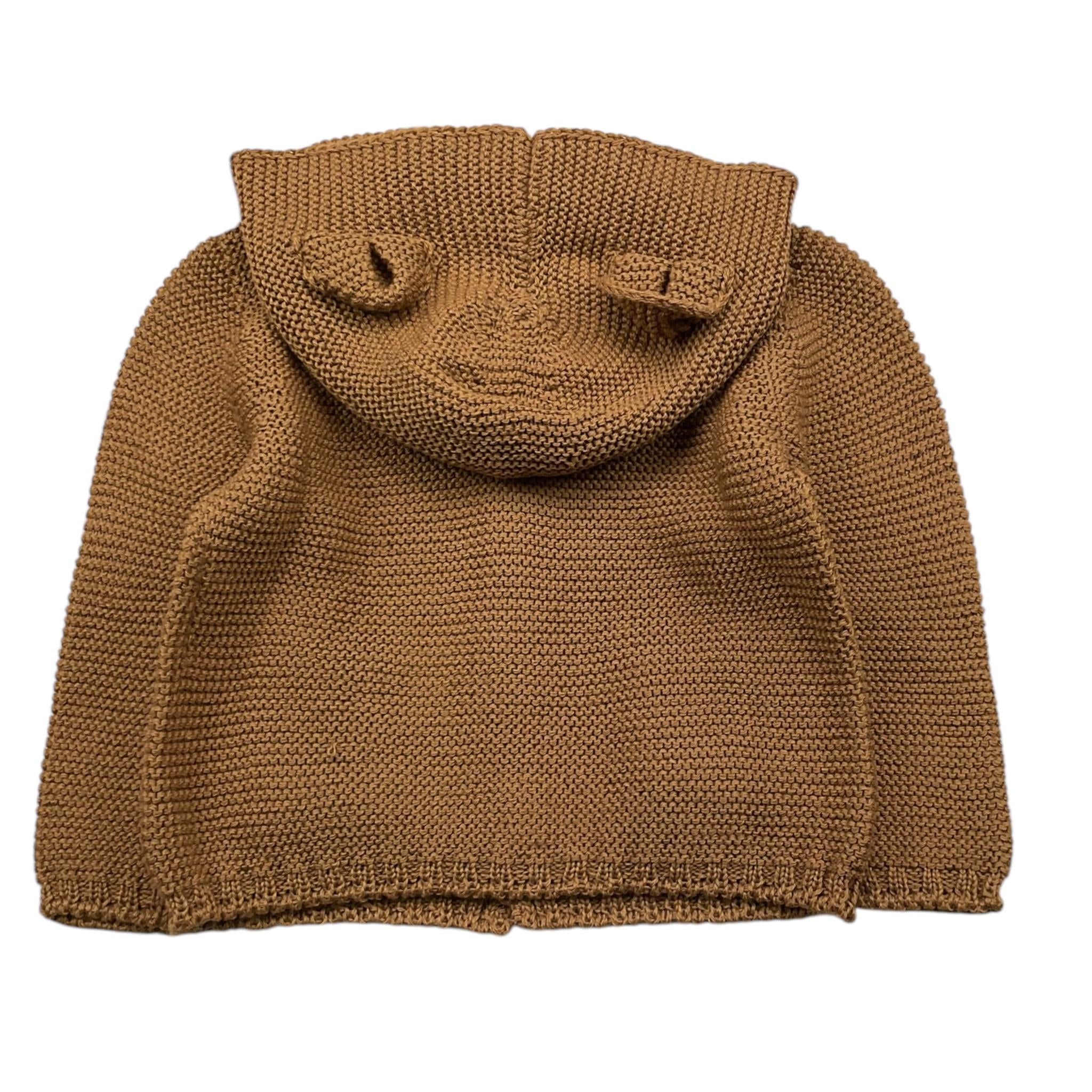 DANIELE ALESSANDRINI cardigan tinta unita con cappuccio Marrone per Neonato 1291W00035N MARRONE DANIELE ALESSANDRINI 