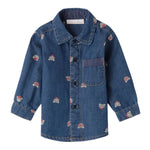 Minibanda Camicia Manica Lunga Tinta Unita con Stampa Orsi per Neonato 3B659 BLU MINIBANDA 
