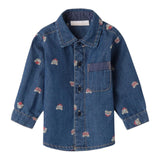 Minibanda Camicia Manica Lunga Tinta Unita con Stampa Orsi per Neonato 3B659 BLU MINIBANDA 