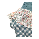 Petit Indi Green Checked Ruffle Romper For Baby Girl