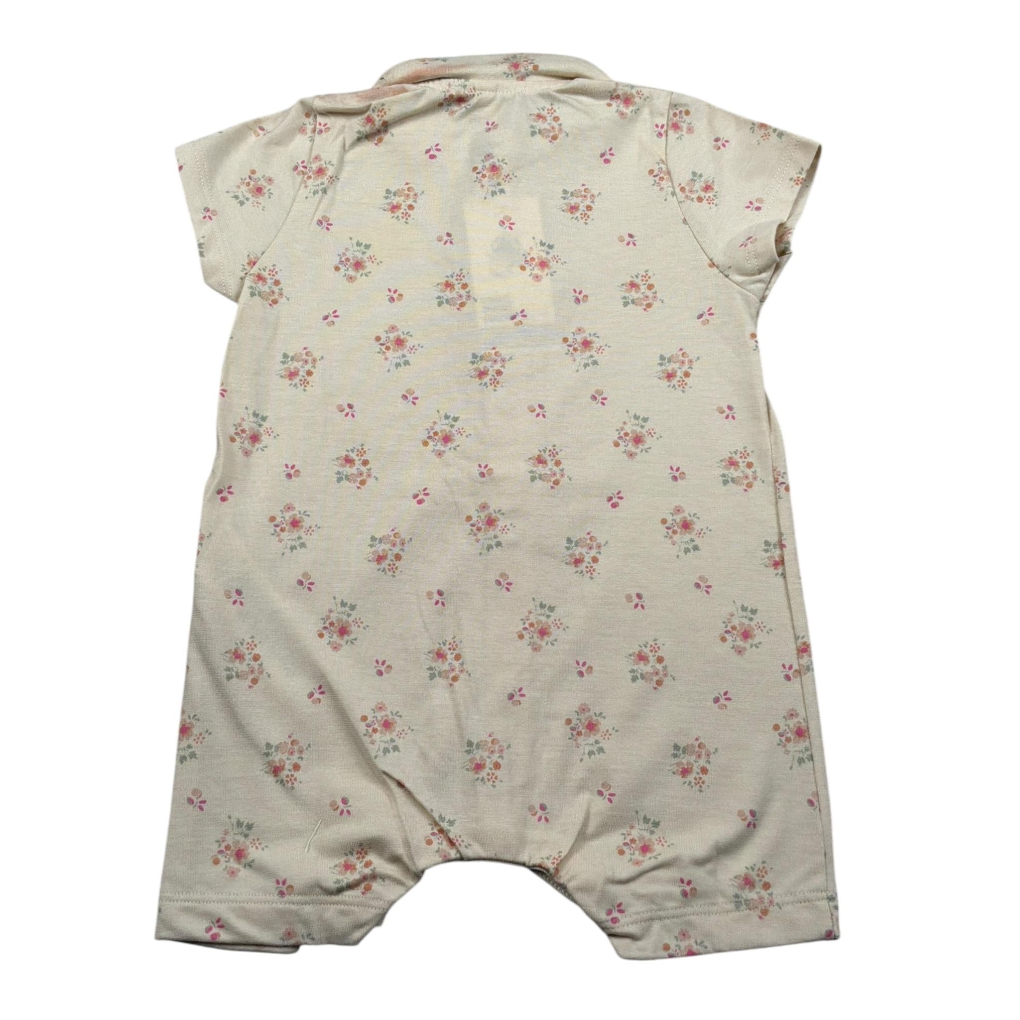 Petit Bateau Pagliaccetto Mezza Manica tinta unita con Stampa Beige per Neonata A09H2 BEIGE PETIT BATEAU 