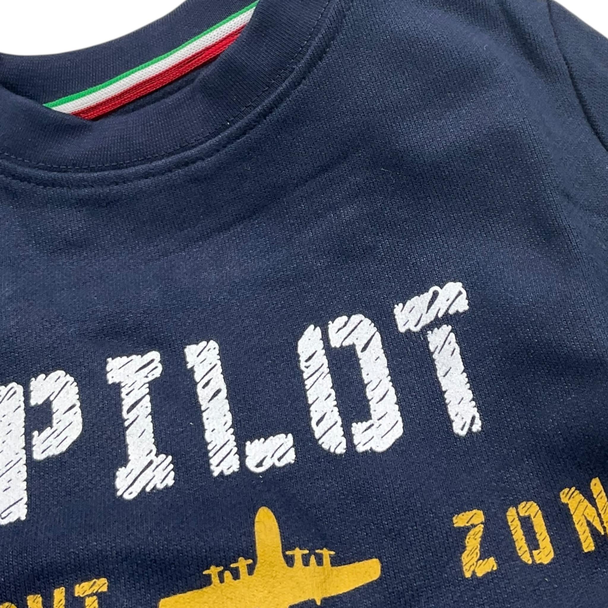 AERONAUTICA MILITARE felpa tinta unita girocollo con stampa Blu per Bambino 242FE0002AJRF758J BLU AERONAUTICA MILITARE 