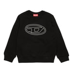 DIESEL felpa chiusa girocollo tinta unita con stampa logo Nero per Bambino H01787 NERO DIESEL 