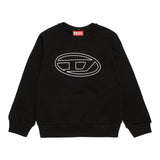 DIESEL felpa chiusa girocollo tinta unita con stampa logo Nero per Bambino H01787 NERO DIESEL 