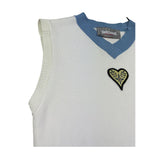 Just Cavalli Abito Giromanica Tinta Unita con Girocollo In Contrasto per Bambina JGP26109VE BIANCO JUST CAVALLI 