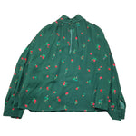 N°21 camicia tinta unita con fantasua rose Verde per Bambina N21A06 VERDE N°21 