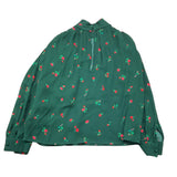 N°21 camicia tinta unita con fantasua rose Verde per Bambina N21A06 VERDE N°21 