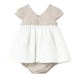 Mayoral Set 2 Pezzi Abito-Coulotte Bicolore per Neonata 1857 BIANCO/BEIGE MAYORAL 
