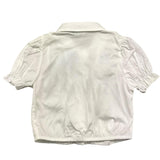 M+E' Plain Half Sleeve Shirt with Contrast Bow White for Baby Girls