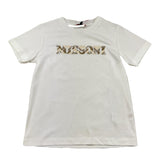 Missoni T-Shirt Girocollo Tinta Unita con Stampa per Bambina MU8A61 BIANCO MISSONI 