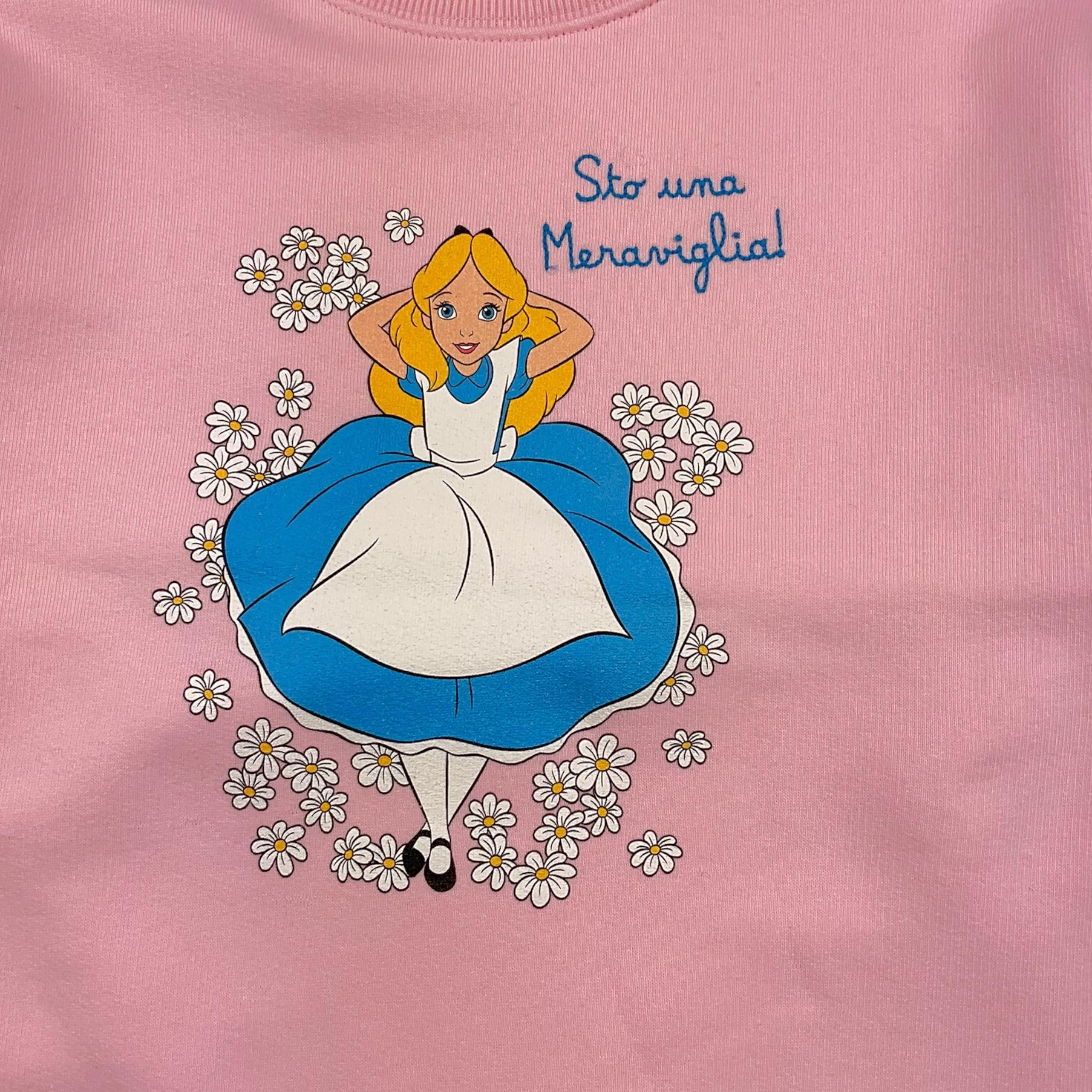 SAINT BARTH felpa girocollo tinta unita con stampa alice Rosa per Bambina ALICE ROSA SAINT BARTH 