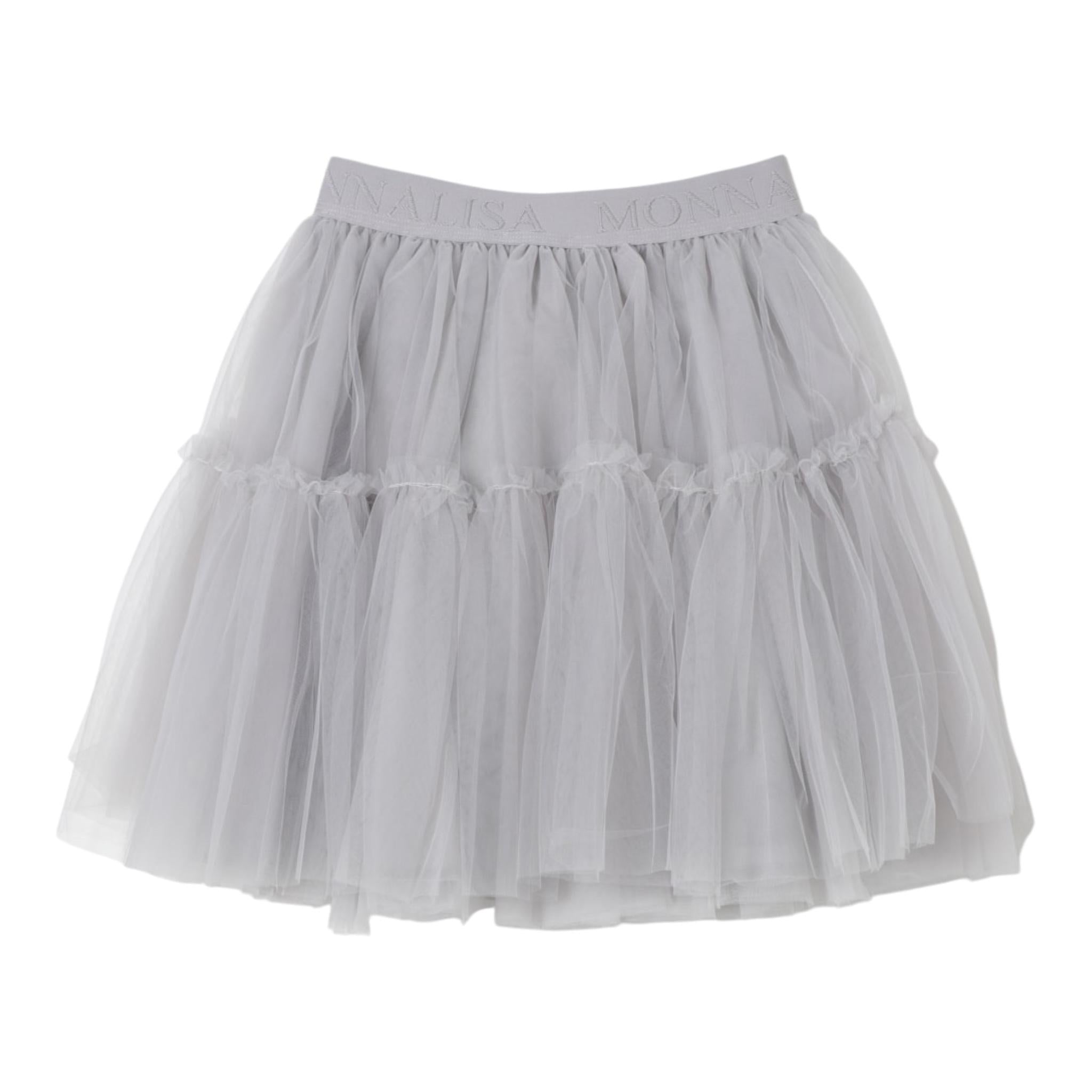MONNALISA gonna tinta unita con tulle Grigio per Bambina 17DGON GRIGIO MONNALISA 