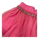 Marc Ellis Solid Color Tulle Skirt with Pink Appliques for Baby Girls
