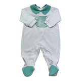Isabel & Martinez Tutina Manica Lunga Tinta Unita con Colletto In Contrasto per Neonato IM25N491 BIANCO ISABEL & MARTINEZ 