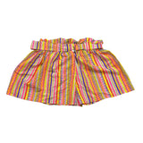 Mefui Solid Color Shorts With Pattern And Elastic Waist Multicolor For Girls