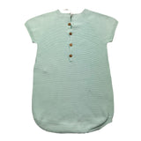 Wedoble Baby Romper Solid Color Aqua Green Half Sleeve