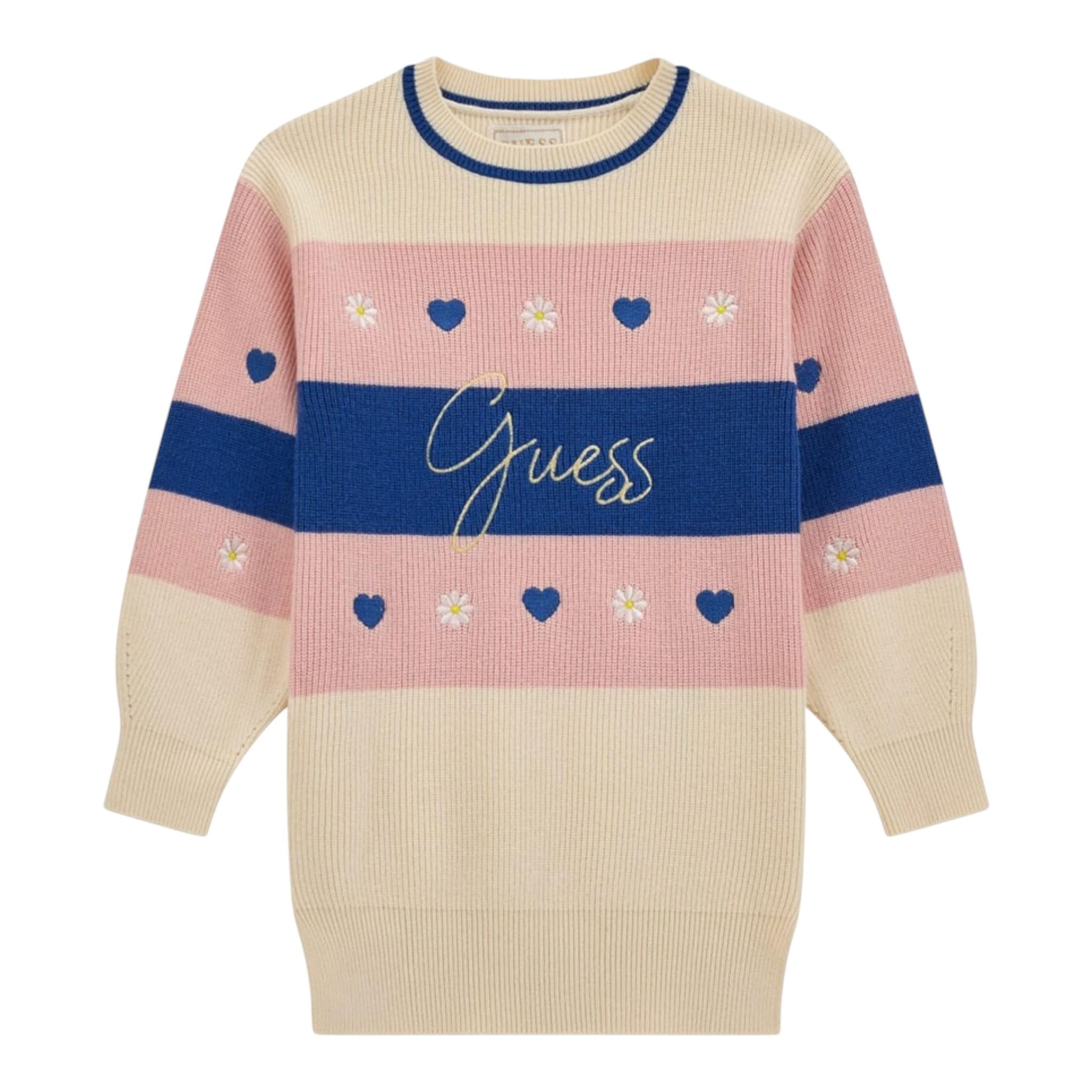 GUESS abito girocollo tinta unita con stampa Panna per Bambina K4YK12Z2V42 PANNA GUESS 