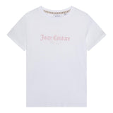 Juicy Couture Solid Color Crew Neck T-Shirt With Contrast Print White for Girls