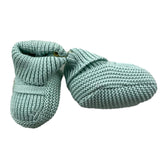 Little Bear Two-Tone Aqua Green Baby Booties
