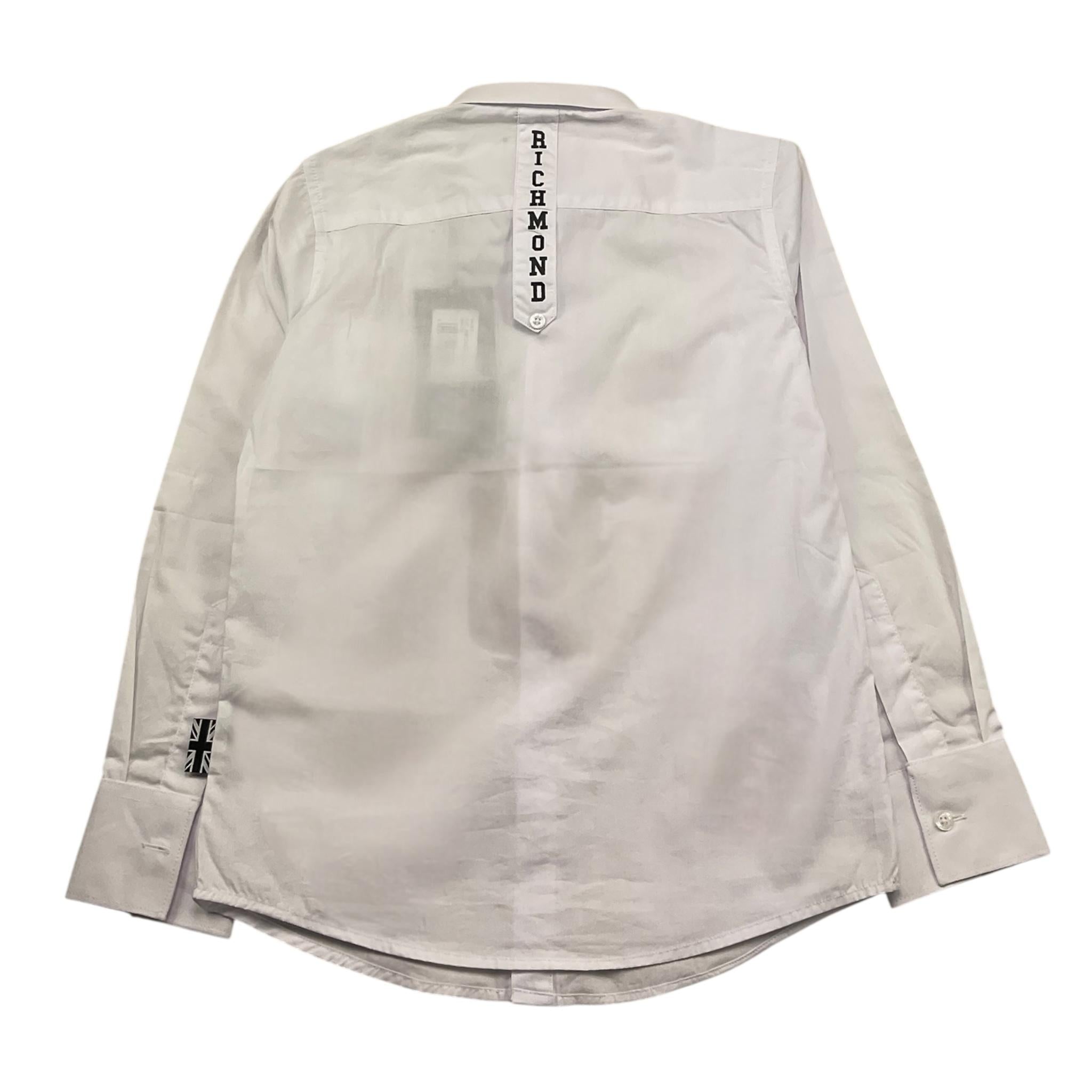 John Richmond Camicia Manica Lunga Tinta Unita con Logo per Bambino RBP25095CA BIANCO JOHN RICHMOND 
