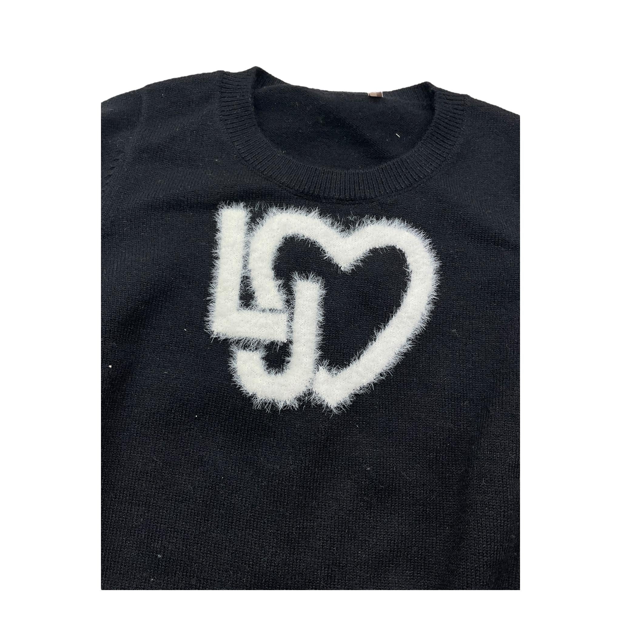 Liu Jo Maglia Girocollo Tinta Unita con Logo per Neonata KF4039 NERO LIU JO 