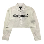 JOHN RICHMOND camicia manica lunga modello crop con stampa logo Bianco per Bambina RGA25116CA BIANCO JOHN RICHMOND 