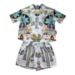 Just Cavalli Completo 2 Pezzi Camicia-Bermuda Stampa Fantasia per Bambino JGP26104CE BIANCO JUST CAVALLI 