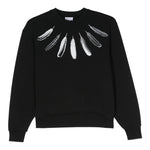 MARCELO BURLON felpa chiusa girocollo tinta unita con logo Nero per Bambino CBBA001F23 NERO MARCELO BURLON 