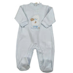 Lalalu' Tutina Tinta Unita con Stampa per Neonato TJL505PM AZZURRO LALALU' 