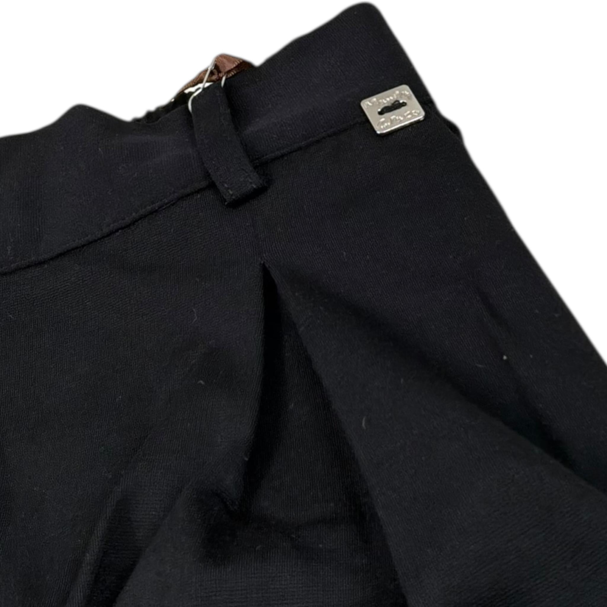 Manila Grace Pantalone Modello A Palazzo Tinta Unita con Profili In Contrasto per Bambina 155PMJS25 NERO MANILA GRACE 