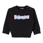 DSQUARED2 felpa chiusa girocollo tinta unita con logo Nero per Neonato DQ2496N NERO DSQUARED2 