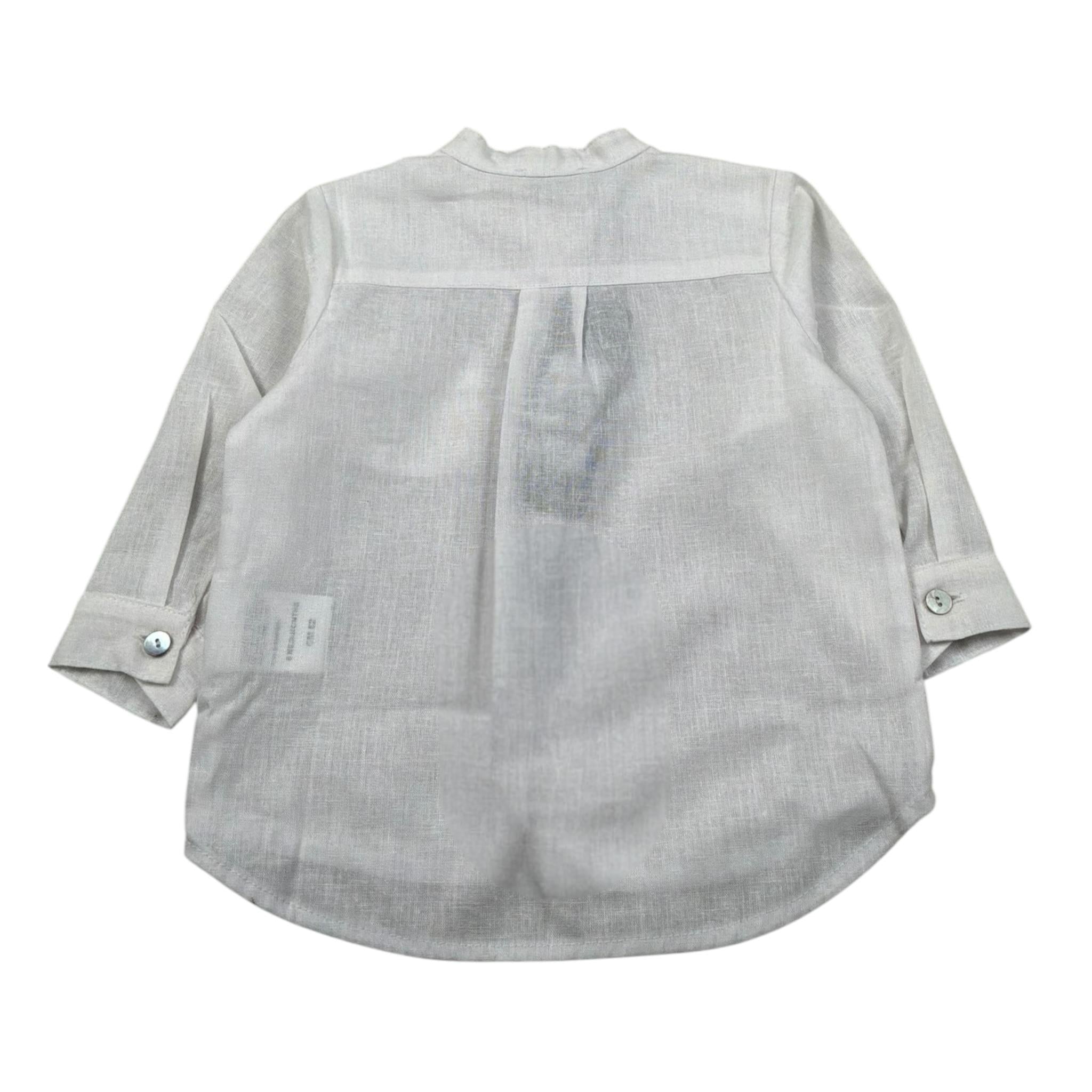 J.O. Milano Camicia Manica Lunga tinta unita Collo Coreano Bianco per Neonato 5768N BIANCO J.O. MILANO 